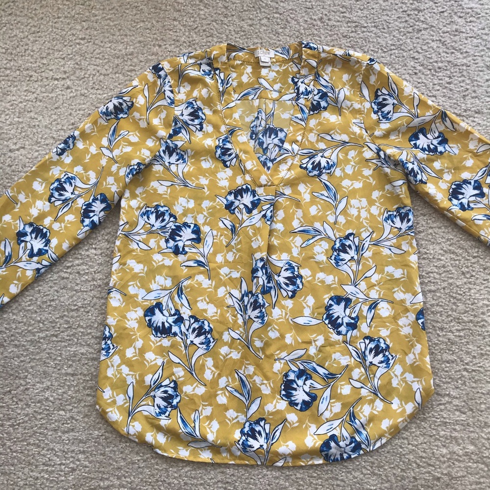 J Crew floral blouse